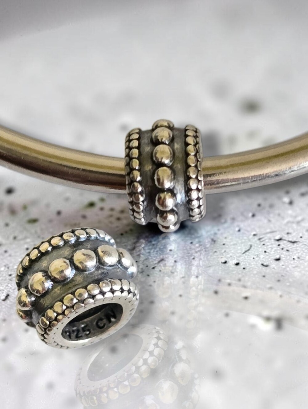 CHAMILIA Sterling Silver Small Dot Accent Spacer Bead Charm Retired